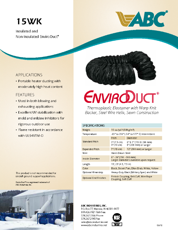 ABC EnviroDuct 15KW Flex Heater Duct Hoses