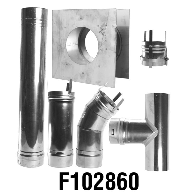 F102860 Category III 4in Stainless Steel Horizontal Vent Kit